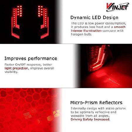 Winjet テールライト 2014-2015 トヨタ タンドラに対応 | クロームハウジング/レッドレンズ LEDドライバー テールライト テールランプ 交換用の画像