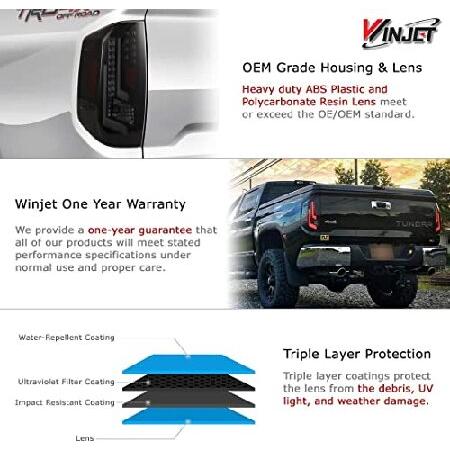 Winjet テールライト 2014-2015 トヨタ タンドラに対応 | クロームハウジング/レッドレンズ LEDドライバー テールライト テールランプ 交換用の画像