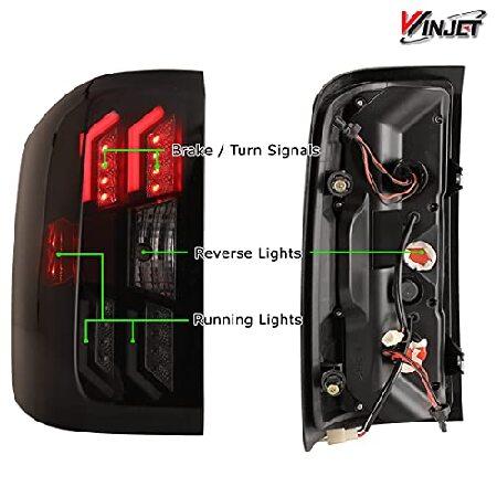 Winjet テールライト 2014-2015 シボレーシルバラード対応 ブラックスモークLEDドライバー テールライトテールランプ交換用_1