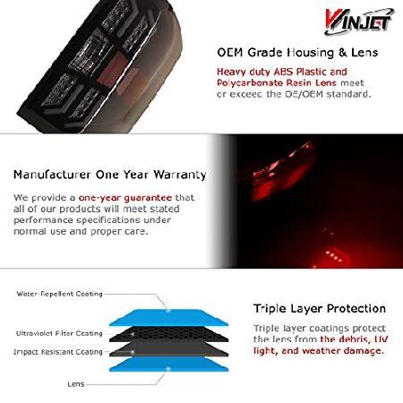 Winjet テールライト 2014-2015 シボレーシルバラード対応 ブラックスモークLEDドライバー テールライトテールランプ交換用_2