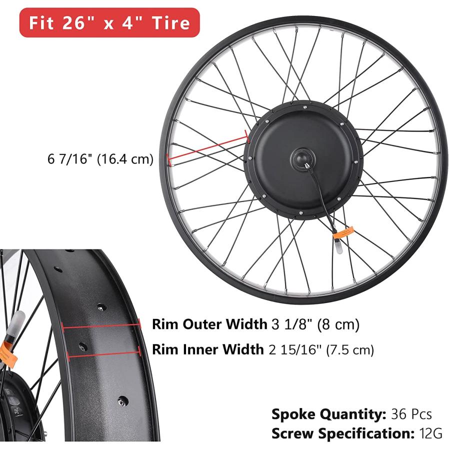 AW 電動自転車 EBike 変換キット E-Bike フロント ホイール フレーム