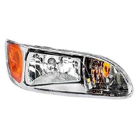 United Pacific 31296 - Headlight Assembly - Passenger Side, Chrome Housing, High/Low Beam, 9007 Bulbの画像