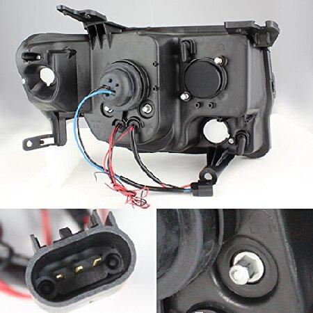 Ford Escape ブラックベゼル デュアルヘイローリング LEDデザイン ハロゲンタイプ プロジェクター ヘッドライト フロントランプ ペアの画像