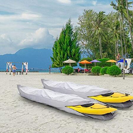 GINGER掲載商品 iCover Water Proof Heavy Duty製カヤック/カヌーカバーFits KayakまたはCanoe最大16 ft Longとビーム幅に最大36、グレーのk7303