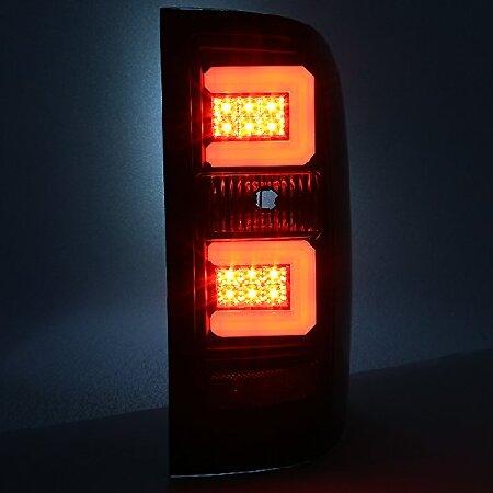 14-19 シルバラード 1500 15-19 シルバラード 2500 3500 ブラックスモークライト チューブ LED テールライト ブレーキランプの画像