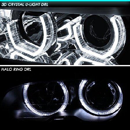 DNA motoring HL-3D-E9005-CH ヘッドライトアセンブリ 運転席と助手席側 クロムハウジング/アンバーコーナーの画像