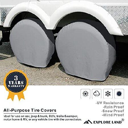 Explore　Land　Tire　for　Fits　Covers　Trailer,　Diameters　Universal　Wheel　29-31.75　Truck,　inches,　Pack　Tough　SUV,　Tire　Camper,　Tire　Protector　RV　Char