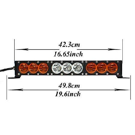 AngelMa Dual Color LED Light Bar 17inch 90W Single Row Off-Road Light Bar White Amber Yellow Spot Flood Combo LED Work Diving Light Off Road Driving Fの画像