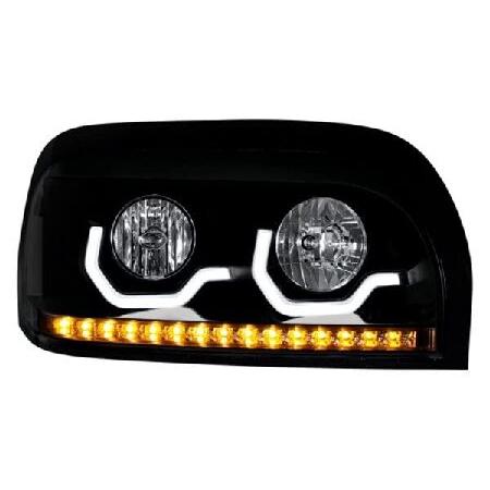 United Pacific 31206 - Headlight Assembly - Passenger Side, Black Housing, High/Low Beam, H7 / 9005 Bulb, With Led Signaの画像