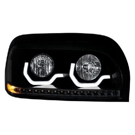 United Pacific 31206 - Headlight Assembly - Passenger Side, Black Housing, High/Low Beam, H7 / 9005 Bulb, With Led Signaの画像