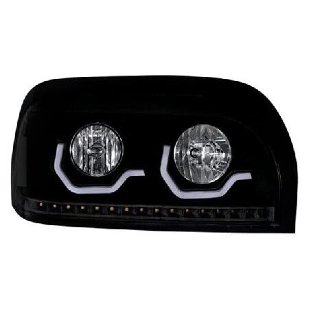United Pacific 31206 - Headlight Assembly - Passenger Side, Black Housing, High/Low Beam, H7 / 9005 Bulb, With Led Signaの画像