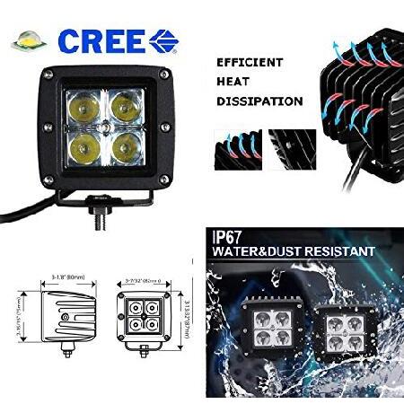 iJDMTOY LEDポッドライトフォグランプキット Dodge RAM 1500 2500 3500 ＆ Durango用 20WハイパワーCREE LEDキューブ フォグライト位置取り付けブラケット＆配線_1