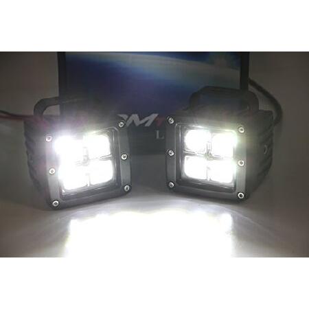 iJDMTOY LEDポッドライトフォグランプキット Dodge RAM 1500 2500 3500 ＆ Durango用 20WハイパワーCREE LEDキューブ フォグライト位置取り付けブラケット＆配線_2