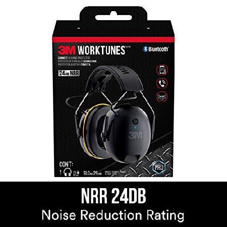 3M　Worktunesは、コール統合、イエロー、ブラックでBluetoothの聴覚保護を接続します　90543-4DC