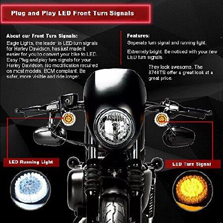 Eagle Lights 2インチ LED ウィンカーキット ハーレーダビッドソン オートバイ用 (フロント(1157) リア(1157) LED ウィンカーキット スモークレンズを追加)の画像