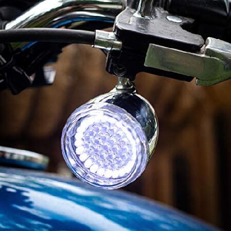 Eagle Lights 2インチ LED ウィンカーキット ハーレーダビッドソン オートバイ用 (フロント(1157) リア(1157) LED ウィンカーキット スモークレンズを追加)の画像