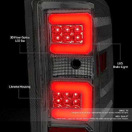 DNA Motoring TL-CSIL15-LED-3D-CH-SM 3D LED テールライトアセンブリ [15-17 シボレー シルバラード/GMC シエラ 1500 2500 3500 HD]の画像
