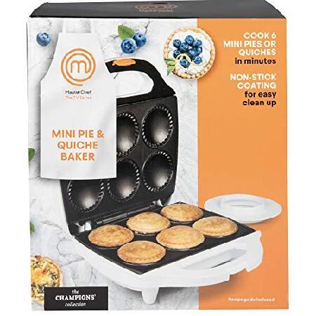 MasterChef Mini Pie and Quiche Maker- Pie Baker Cooks Homemade 6 Small Pies and Quiches in Minutes- Non-stick Cooker w Dough Cutting Circle for Easy M｜rest｜05