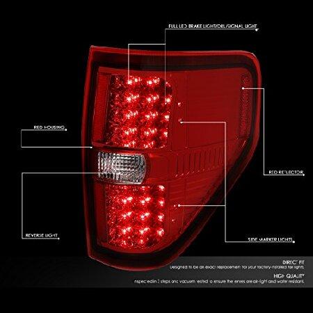 DNA MOTORING TL-F15009-LED-CH-RD LED Tail Light Assembly Driver ＆ Passenger Side [Compatible with 09-14 Ford F150]の画像