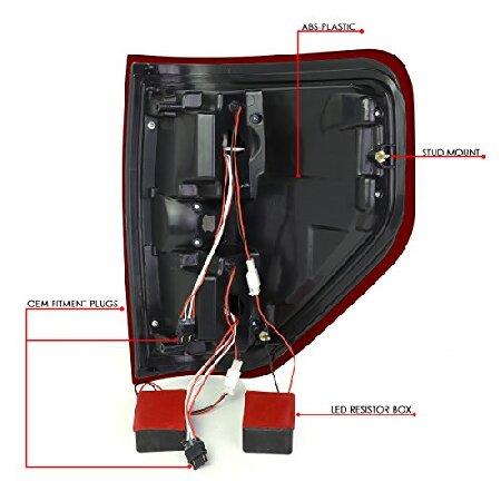 DNA MOTORING TL-F15009-LED-CH-RD LED Tail Light Assembly Driver ＆ Passenger Side [Compatible with 09-14 Ford F150]の画像