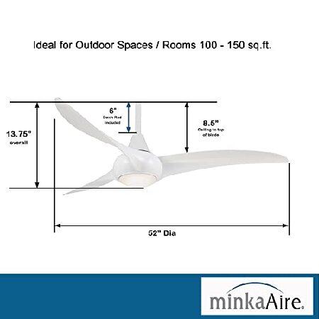 Minka-Aire　F844-WH　Light　with　Wave　White　Wall　Fan,　and　Remote　Control　Ceiling　Additional　52&quot;