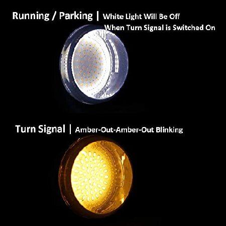 NTHREEAUTO 1157 LED Front Turn Signals 2 Inch Bullet Motorcycle Running Lights Smoked Lens Cover Compatible with Harley Dyna, Sportster, Street Glide,の画像