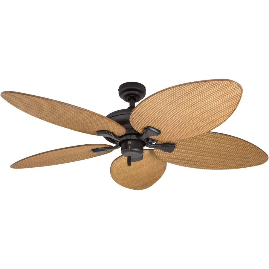 Honeywell Ceiling Fans Honeywell Palm Island 50505-01 52-Inch Tropical Ceiling Fan, Five Palm Leaf Blades, Indoor/Outdoor, Damp Rated｜rest｜07