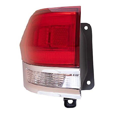 Brock Replacement Driver Side Tail Light Assembly with Chrome Bezel Compatible with 2014-2021 Grand Cherokee Laredo/Limited/Overland/Summitの画像
