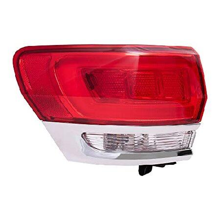 Brock Replacement Driver Side Tail Light Assembly with Chrome Bezel Compatible with 2014-2021 Grand Cherokee Laredo/Limited/Overland/Summitの画像