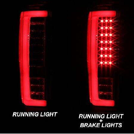 2017-19 フォード F250/F350 スーパーデューティー フルLED DRL ランプバーテールライト クロームハウジング レッドクリアレンズセットの画像