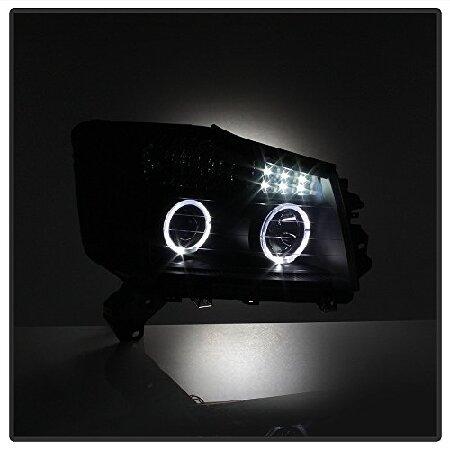 ACANII - For Black Smoke For 2004-2015 Nissan Titan 05-07 Armada LED Projector Headlights Driver + Passenger Side