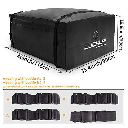 LUCKUP ルーフラック カーゴ キャリアバッグ 18.5立方フィート ルーフトップボックス 防水 耐久性 滑り止めマット付き 高耐久 ワイドストラップ バックル付き す | ブランド登録なし | 01