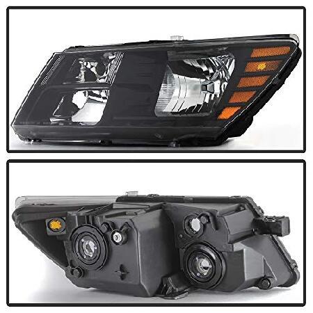 ACANII - ブラック 2009-2020 Dodge Journey ヘッドライト ヘッドランプ 交換用 09-18 フロントドライバー+助手席側_1
