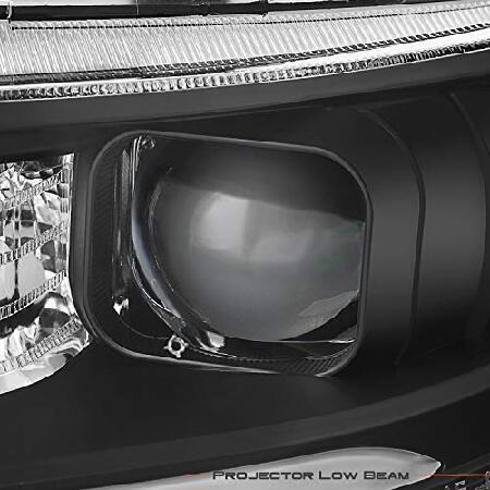 AKKON - 2004-2008 アキュラ TSX CL9 LEDチューブプロジェクター フロントブラックヘッドライト ヘッドランプ ペア交換用の画像