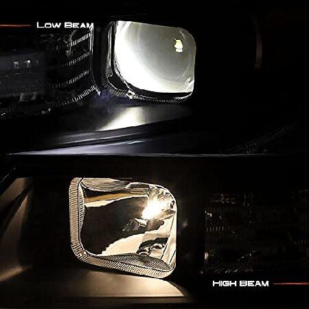 AKKON - 2004-2008 アキュラ TSX CL9 LEDチューブプロジェクター フロントブラックヘッドライト ヘッドランプ ペア交換用の画像