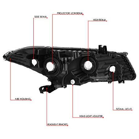 DNA MOTORING HL-OH-HA082D-BK-AM-T2 ブラックアンバー OEスタイルプロジェクターヘッドライト交換用 08-12ホンダアコード 2-Dr クーペ対応_5
