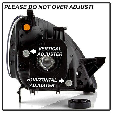 ACANII - For 2002 2003 2004 Honda CRV C-RV Headlights Headlamps Black Housing Replacement Driver ＆ Passengerの画像