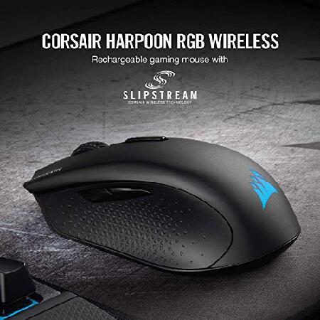 オンライン購入 Corsair Harpoon RGB Wireless - Wireless Rechargeable Gaming Mouse with SLIPSTREAM Technology - 10，000 DPI Optical Sensor