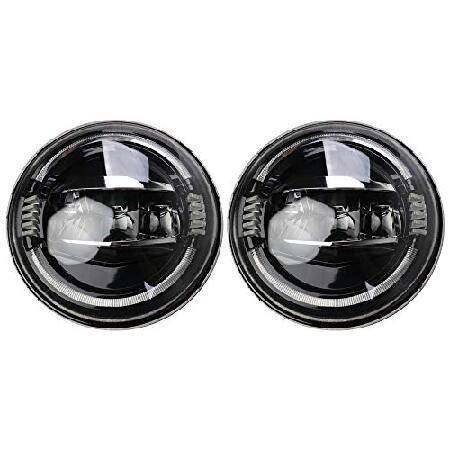 7 Inch LED Projectors Headlights Round Headlight Daytime Running Light with Amber Turn Lights 50W for J eep Wrangler JK 2007-2018, 2Pcs（DOT Approvedの画像