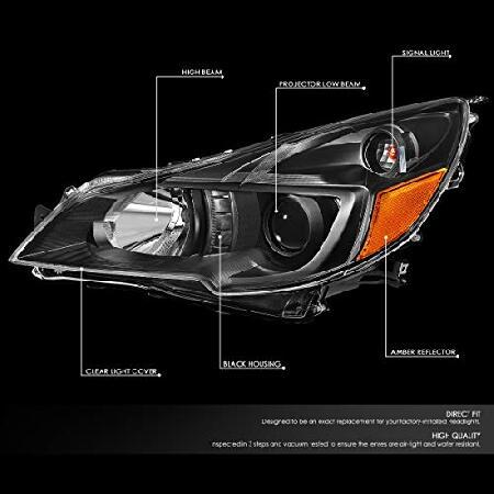 DNA Motoring ブラックアンバー HL-OH-SLEG13-BK-AM ペア OEスタイルプロジェクター HL-OH-SLEG13-BK-AMの画像