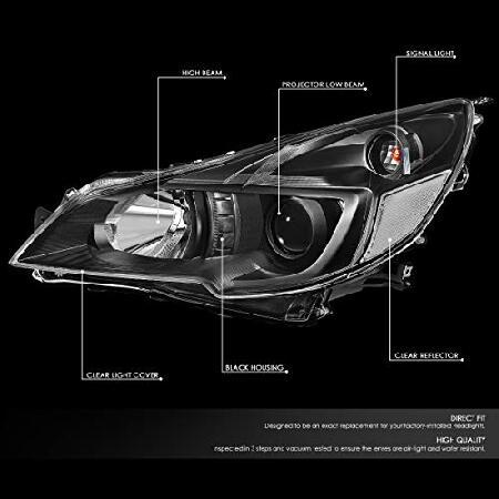 DNA Motoring ブラックアンバー HL-OH-SLEG13-BK-AM ペア OEスタイルプロジェクター HL-OH-SLEG13-BK-CL1の画像