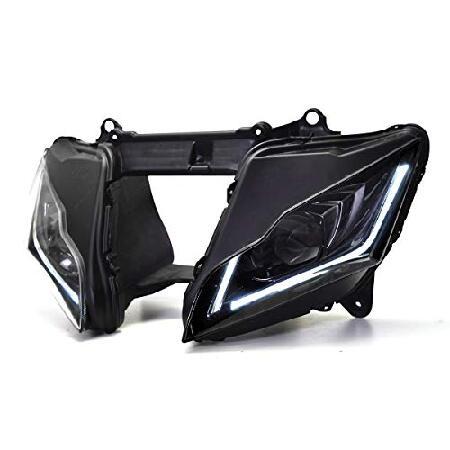 KT フルLEDヘッドライトアセンブリ Kawasaki Ninja ZX-10R 2011-2015 V2用 ホワイト KT-CK019の画像
