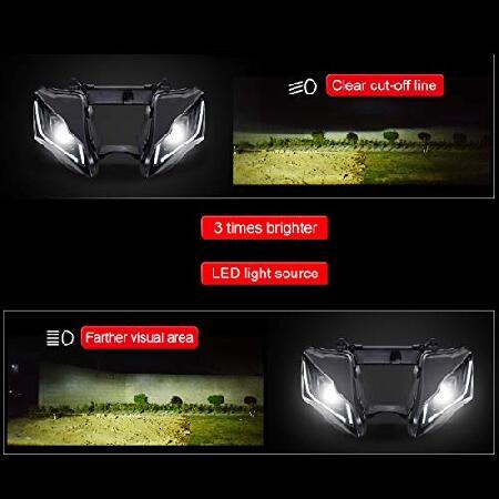 KT フルLEDヘッドライトアセンブリ Kawasaki Ninja ZX-10R 2011-2015 V2用 ホワイト KT-CK019の画像