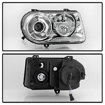 ACANII - 2005-2010 クライスラー 300C [ファクトリーOEスタイル] クロームヘッドライトヘッドランプ 交換用ドライバー + 助手席側の画像