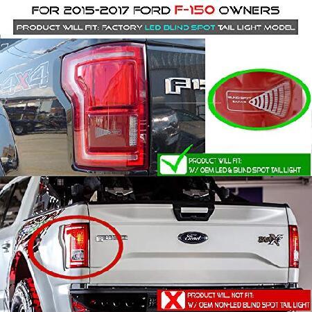 ACANII - 2015 2016 2017 Ford F150 ブラインドスポットセンサー付き ブラック スモーク フルLEDライトチューブ テールライト ブレーキランプ ペアの画像