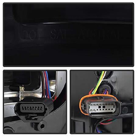 ACANII - 2015 2016 2017 Ford F150 ブラインドスポットセンサー付き ブラック スモーク フルLEDライトチューブ テールライト ブレーキランプ ペアの画像