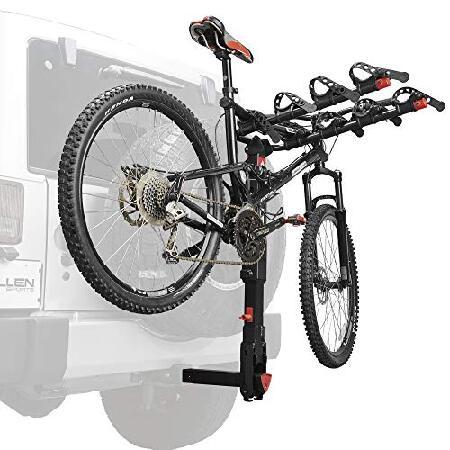 Allen Sports Premier Locking Quick Release 4-Bike Carrier for 2 Inch Hitch on Vehicles with Spare Tire, Model 400QR, Blackの画像