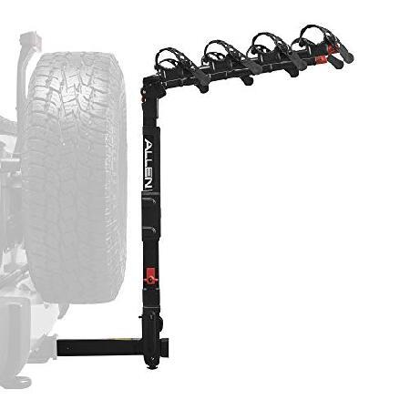 Allen Sports Premier Locking Quick Release 4-Bike Carrier for 2 Inch Hitch on Vehicles with Spare Tire, Model 400QR, Blackの画像