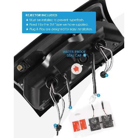 AUTOFREE LEDテールライト 2014-2018 シボレーシルバラード 1500 ＆ 2015-2018 シボレーシルバラード 2500HD/3500HD 2014 2015 2016 2017 2018 テールランプ 交の画像