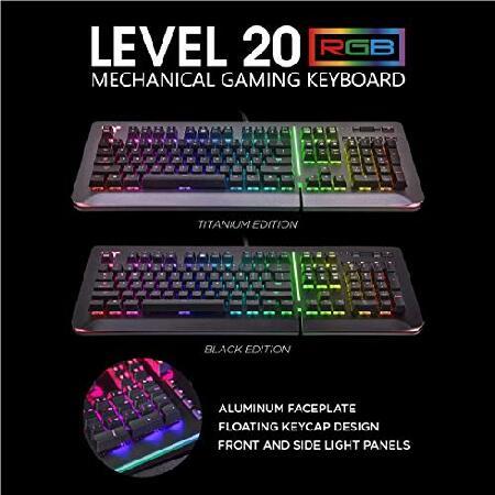 【入荷極小！新作】Thermaltake Level 20 RGB Mechanical Gaming Keyboard Cherry MX Speed Silver, 16.8M Color RGB, Alexa Voice Control ＆ Razer Chroma Sync Compatible, KB-L